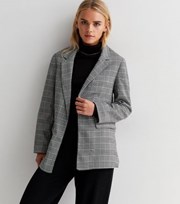 New Look Petite Black Check Relaxed Fit Blazer